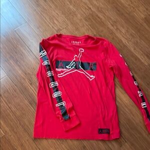 Jordan Red Long Sleeve Tee with Jumpman Logo